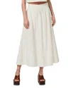 Paige Womens White Ojai Embroidered Cotton-poplin Midi Skirt In White