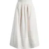 Paige Womens White Ojai Embroidered Cotton-poplin Midi Skirt In White
