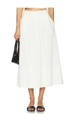 Paige Womens White Ojai Embroidered Cotton-poplin Midi Skirt In White