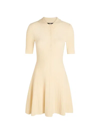 Paige Olie Ribbed Mini Dress In Neutral