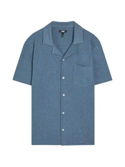 Paige Oliver Short-sleeve Camp-collar Shirt In Blue