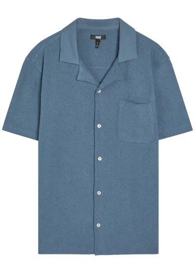 Paige Mens Lakeside Oliver Short-sleeve Cotton-blend Shirt In Blue