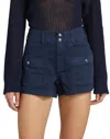 Paige Womens Olivia Patch-pocket Stretch-cotton Cargo Short Vintage Navy Seascape In Blue