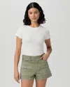 Paige Olivia Cargo Shorts In Vintage Sweet Succulent In White