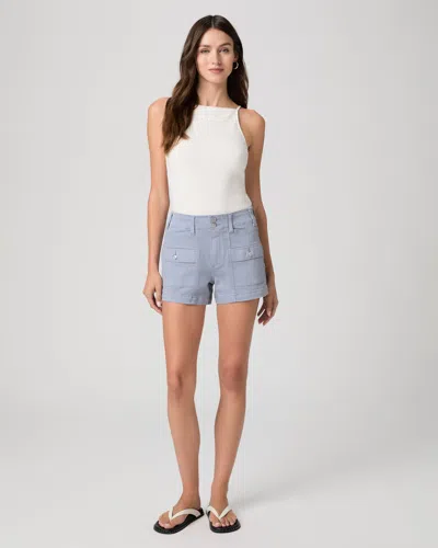 Paige Olivia High Waist Cargo Shorts In Blue