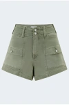 Paige Olivia Cargo Short In Vintage Sweet Succulent In Green