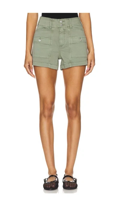 Paige Olivia Cargo Shorts In Vintage Sweet Succulent In Green