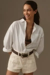 Paige Olivia Cargo Denim Shorts In Beige