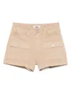 Paige Olivia Cargo Shorts Vintage Raffia Tan In Green