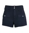 Paige Womens Olivia Patch-pocket Stretch-cotton Cargo Short Vintage Navy Seascape In Navy