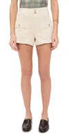 Paige Olivia Cargo Short In Quartz Sand In White