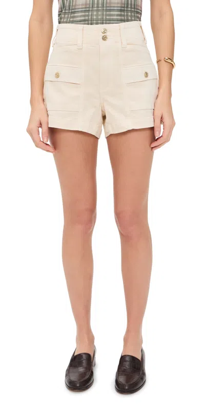Paige Olivia Cargo Shorts Quartz Sand In White