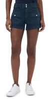 Paige Womens Vintage Navy Seascape Olivia High-rise Cargo Denim Shorts In Blue
