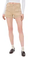 Paige Olivia Cargo Shorts Vintage Raffia Tan In Vintage Raffia Tan