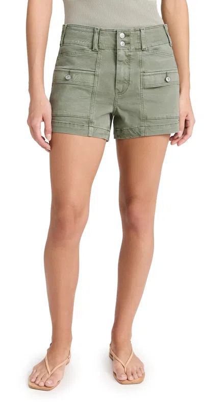 Paige Olivia Cargo Shorts In Vintage Sweet Succulent In Green