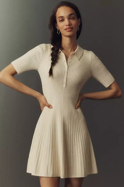 Paige Ollie Collared Mini Dress In Neutral