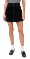 Paige Womens Onyx Rich Velvet Jannelle Velvet Modal-blend Mini Skirt In Black