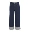 Paige Organic Denim Sasha Wide-leg Jeans In Navy
