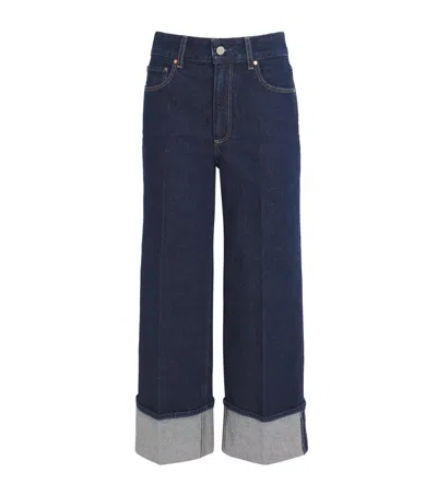 Paige Organic Denim Sasha Wide-leg Jeans In Navy