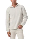Paige Orion Ribbed Quarter Zip Pullover Sweater In White