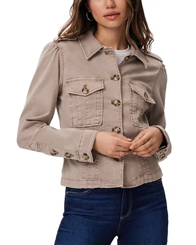 Paige Pacey Collared Jacket In Vintage Moss Taupe