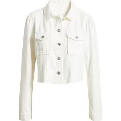 Paige Pacey Crop Denim Jacket In White