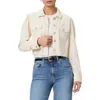 Paige Pacey Cropped Denim Jacket In Quartz Sand