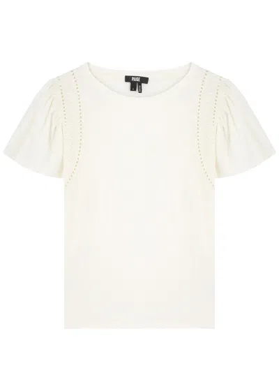 Paige Paisley Cotton-blend T-shirt In Off White