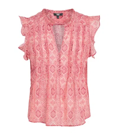 Paige Paisley Print Idris Top In Pink