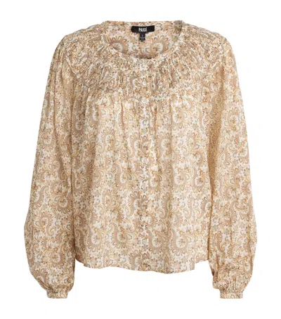 Paige Paisley Print Zoia Blouse In Neutral