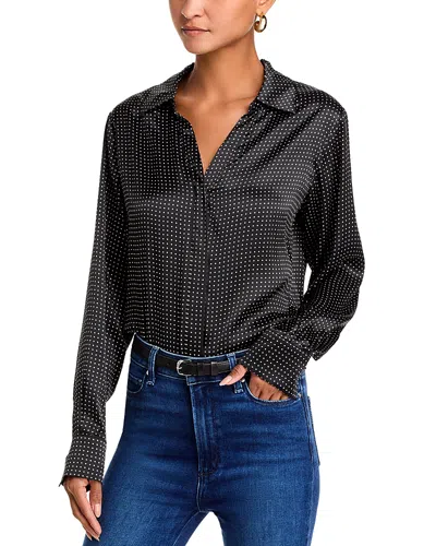 Paige Silk Palmer Shirt In Black Travertine