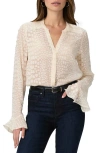 Paige Pepita Printed Long-sleeve Blouse In Latte Foam