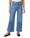 Paige Anessa Patch Pocket High Waist Ankle Wide Leg Jeans In Sunnie Distressed