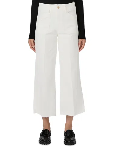 Paige Petites Anessa High Rise Wide Leg Jeans In Tonal Ecru