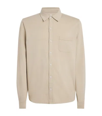 Paige Pima Cotton Cosgrove Shirt In Beige