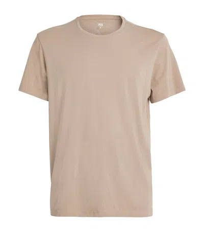 Paige Pima Cotton Crew Neck T-shirt In Brown