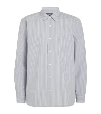 Paige Pima Cotton Striped Radovan Shirt In Grey