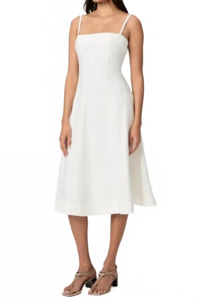 Paige Pippa Denim Midi Dress In Toasted Ecru In White