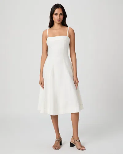 Paige Pippa Sleeveless Denim Midi Dress In Brown