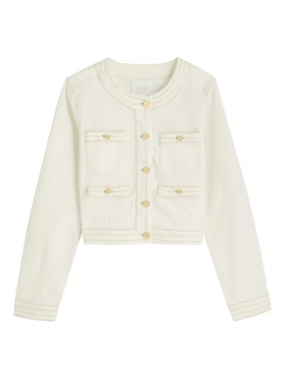Paige Pocket Button Jacket In Neutral