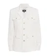 Paige Womens White Reign Single-breasted Linen-blend Blazer In White