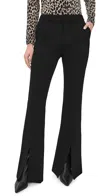 Paige Sofia Split Hem Flare Ponte Pants In Black