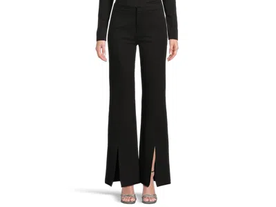 Paige Sofia Split Hem Flare Ponte Pants In Black