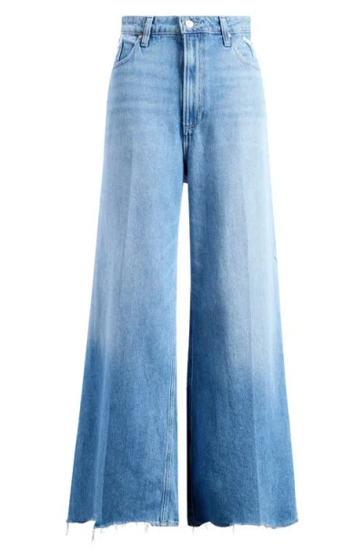 Paige Portia High Waist Wide Leg Jeans In Rumors W/rock Hem