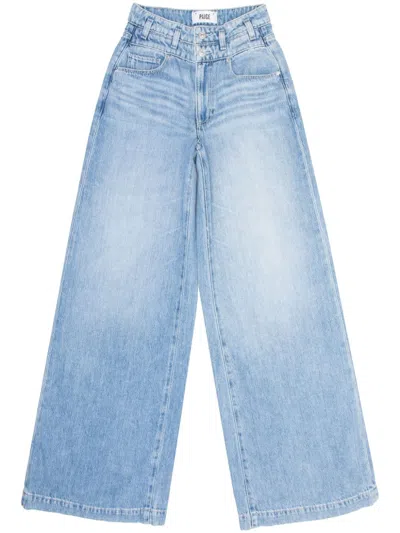 Paige Alexis Barrel Leg Jeans In Exhibition In Blue