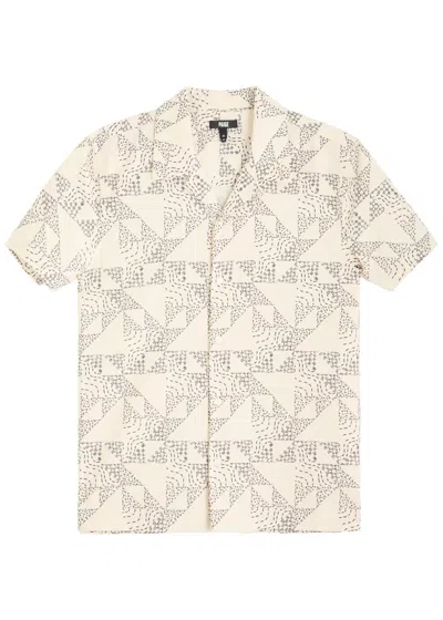 Paige Printed Cotton-blend Shirt In Grey