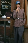 Paige Quentin Houndstooth Blazer Jacket In Brown