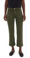 Paige Cameron High Waist Ankle Wide Leg Utility Jeans In Green