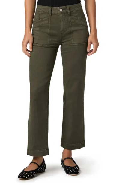 Paige Quincy Ankle Straight Leg Jeans In Green