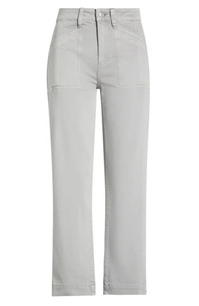 Paige Quincy Ankle Straight Leg Pants In Gray